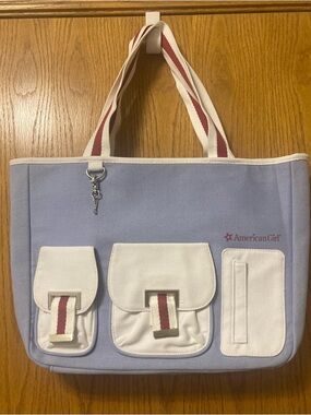 American Girl Bath & Body 2005 Canvas Tote Like New Bonus Makeup Bag
